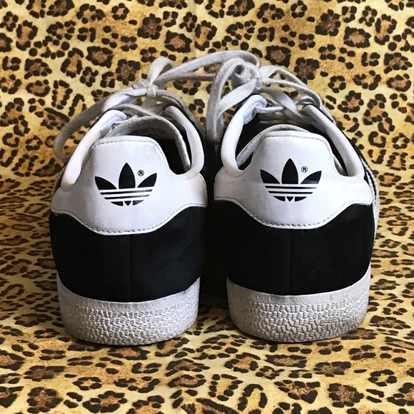 Adidas Gazelle Suede & Leather Trainers Bk/Wh 8.5 - Picture 4 of 8